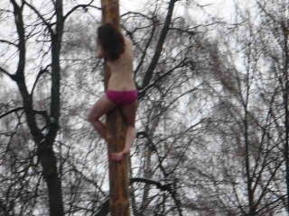 a girl climbs a pole february 26, 2012 shrovetide in orel